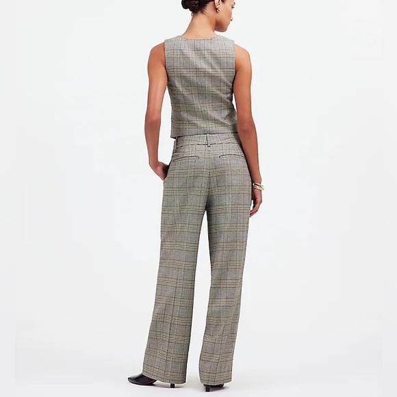Madewell Slouchy Straight Pants in Yarn-Dyed Plaid in coper plaid - Picture 2 of 12